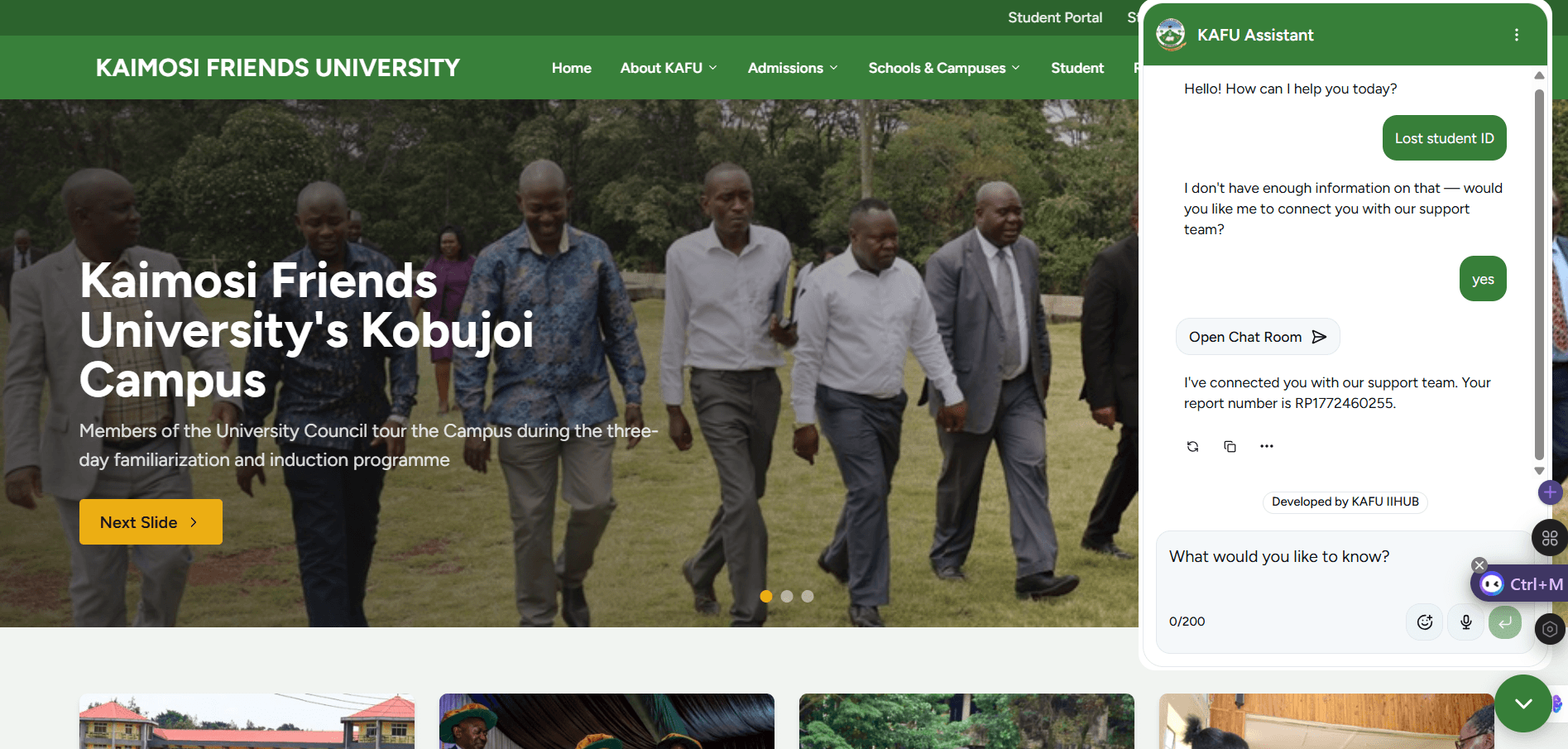 KAFU Clone Website (AI Integration Demo) screenshot